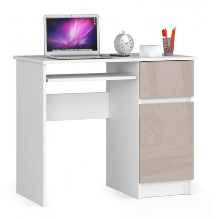 PIKSEL Számítógép asztal (fehér/fényes cappuccino