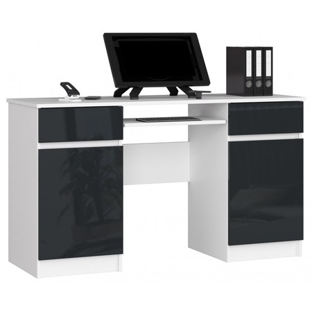 A5 Számítógép asztal (fehér/fényes grafit) Akord