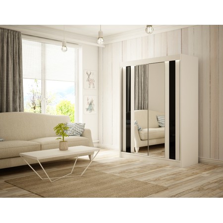 Kvalitní Šatní Skříň Como 250 cm Vanilka Bílý mat Furniture