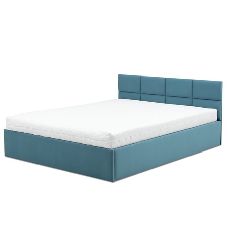 Čalouněná postel MONOS s matrací rozměr 160x200 cm Tyrkysová