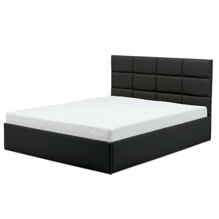 Čalouněná postel TORES II s matrací rozměr 160x200 cm - Eko-kůže Černá eko-kůže Signal-butor