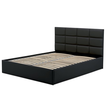 Čalouněná postel TORES II bez matrace rozměr 160x200 cm - Eko-kůže Černá eko-kůže Signal-butor