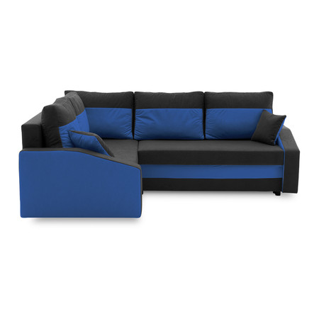 Rohová rozkládací sedací souprava GRANDE PLUS - color mikro Levá Černá +Tmavě modrá SG-nábytek