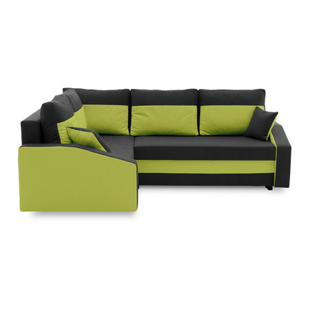 Rohová rozkládací sedací souprava GRANDE PLUS - color mikro Levá Černá + Zelená SG-nábytek