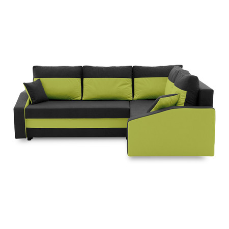 Rohová rozkládací sedací souprava GRANDE PLUS - color mikro Pravá Černá + Zelená SG-nábytek