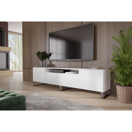 Televizní stolek RTV Cleo 200 cm Bílá Furniture