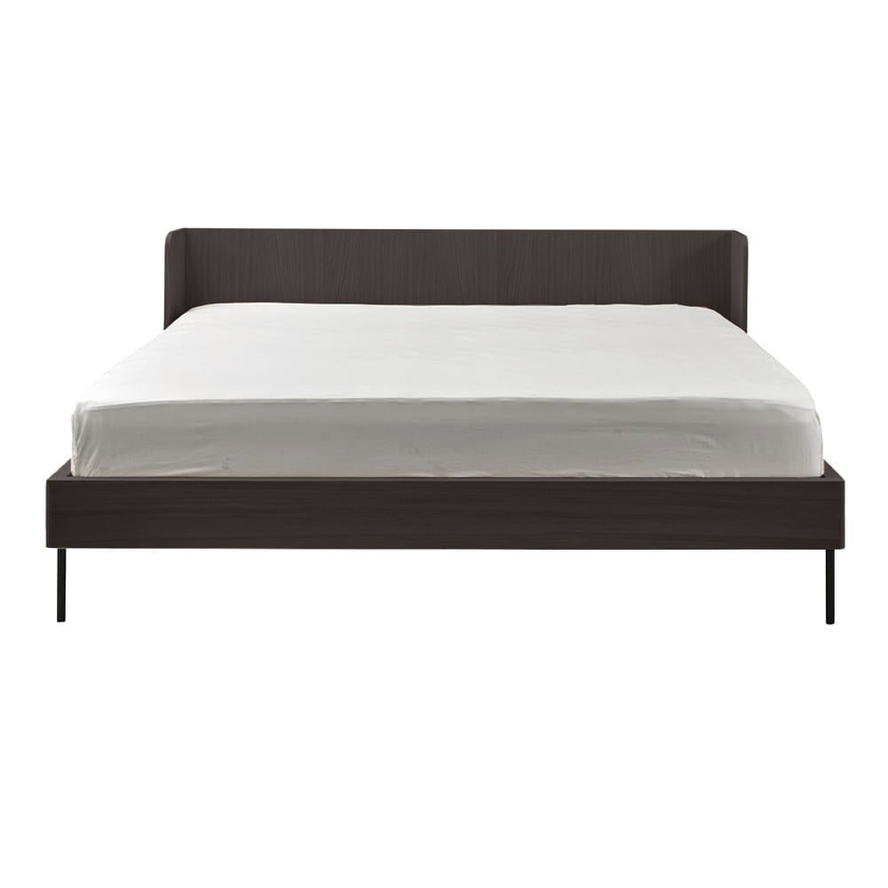 Fekete franciaágy tölgyfa dekorral 180x200 cm Wrap – Bonami Selection