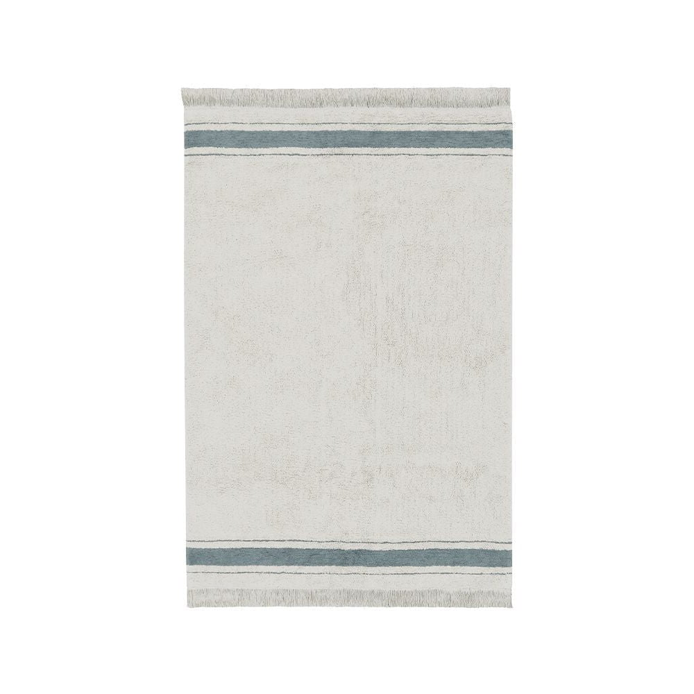 Kék-krémszínű mosható kézi szövésű pamut szőnyeg 90x130 cm Gastro Vintage Blue – Lorena Canals