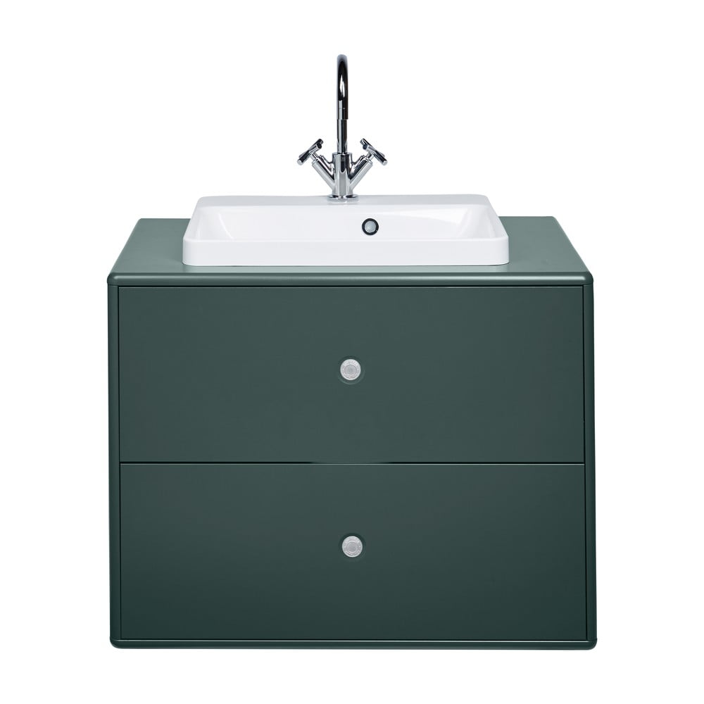 Sötétzöld fali mosdó alatti szekrény csap nélkül 80x62 cm Color Bath – Tom Tailor