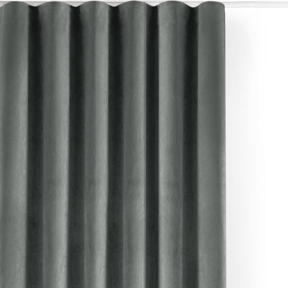 Szürke bársony dimout (részleges sötétítő) függöny 400x175 cm Velto – Filumi