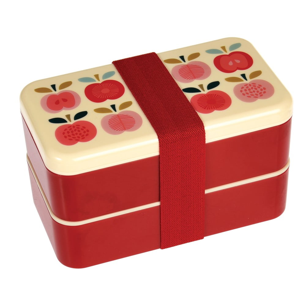 Uzsonnás doboz 2 db-os-evőeszközzel Vintage Apple – Rex London