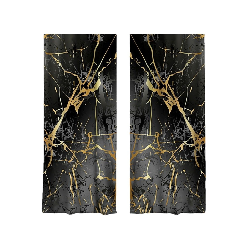 Fekete-aranyszínű függöny szett 2 db-os 140x260 cm – Mila Home