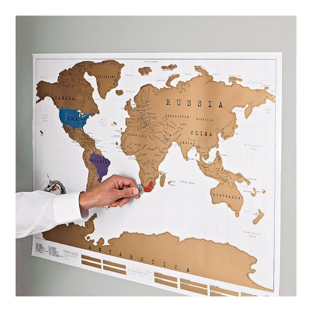 Kaparós térkép 88x52 cm World Scratch Map – Ambiance