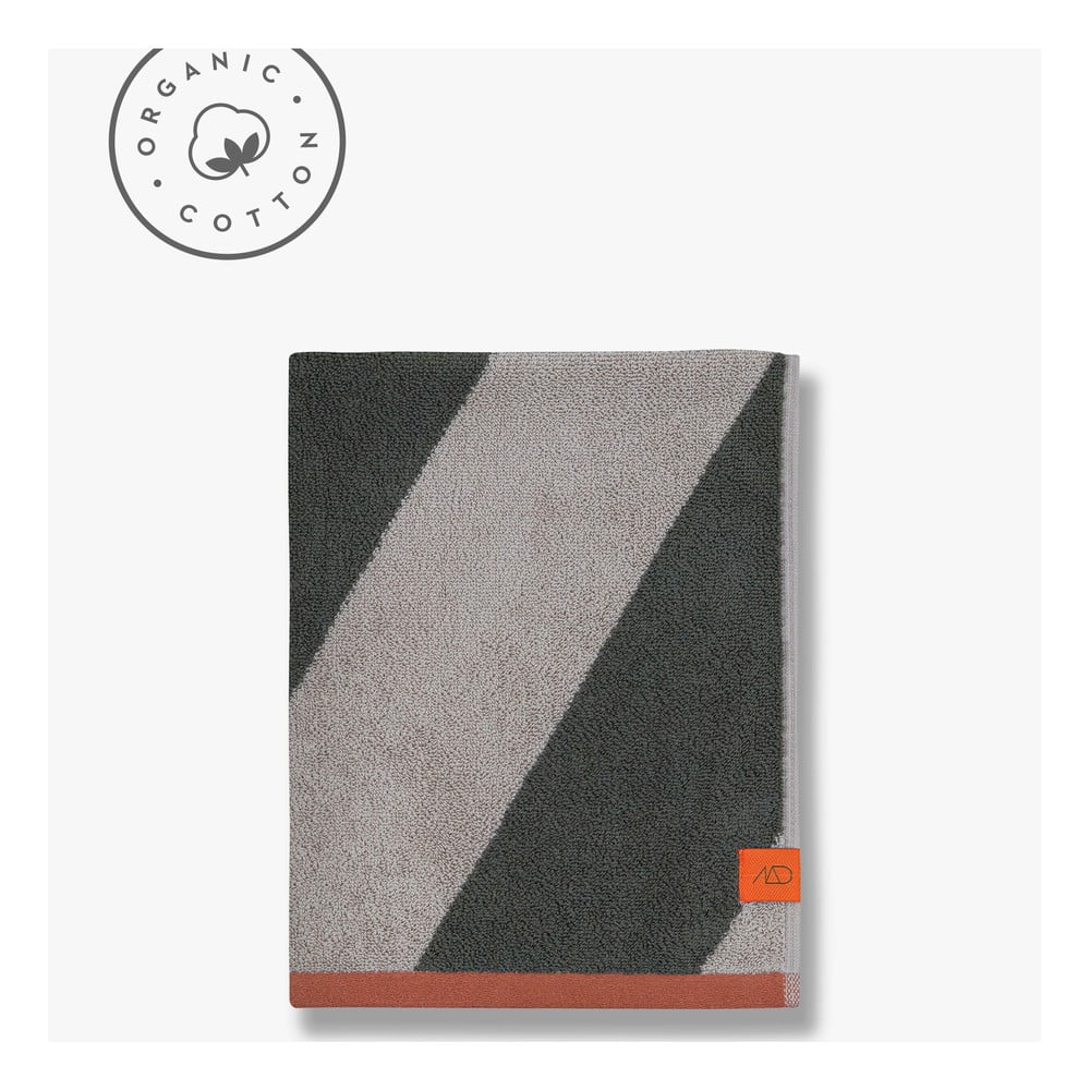 Khaki frottír bio pamut fürdőlepedő 70x133 cm Diagonal – Mette Ditmer Denmark