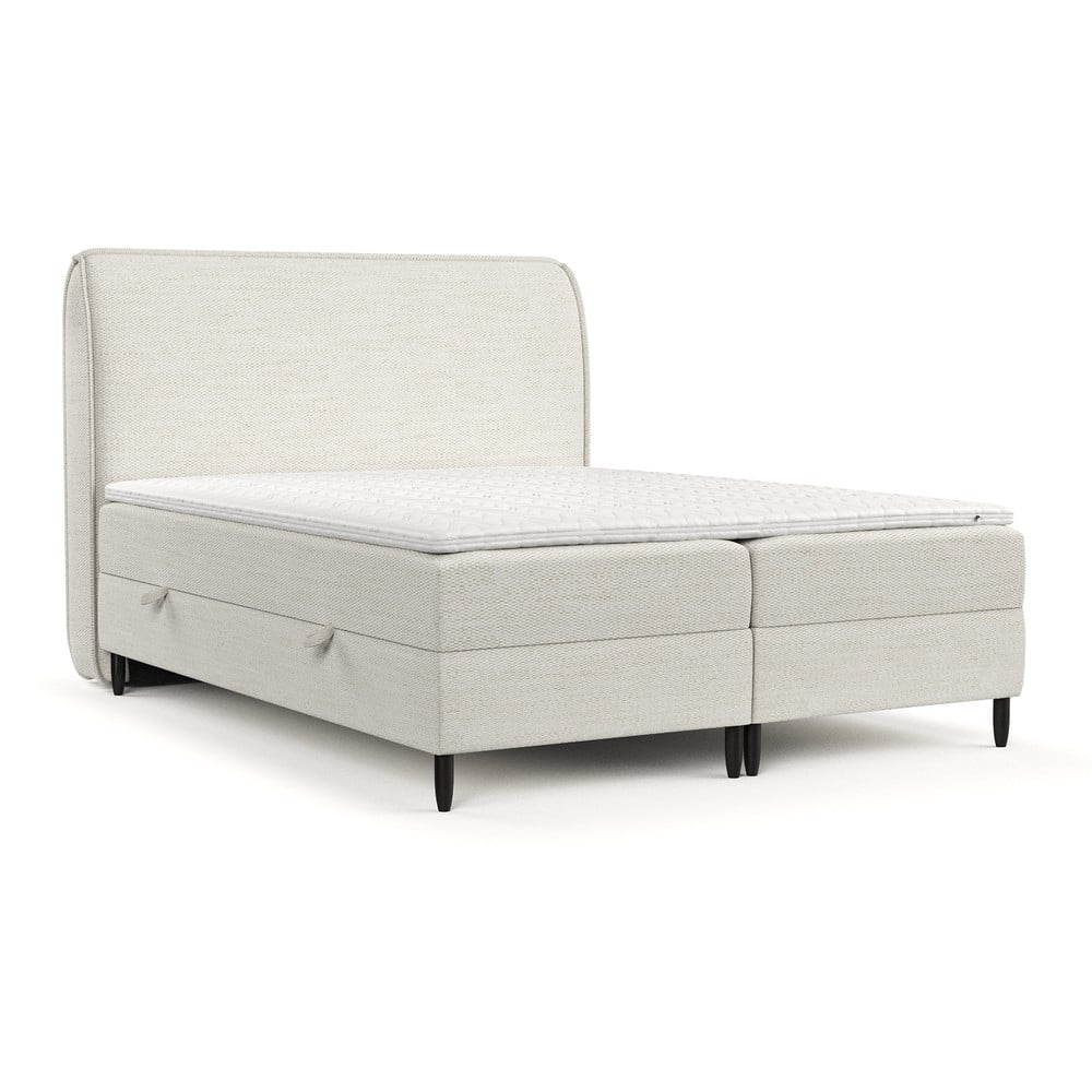 Krémszínű ágyneműtartós boxspring ágy 140x200 cm Melba – Maison de Rêve
