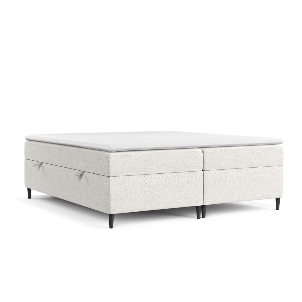 Krémszínű ágyneműtartós boxspring ágy 200x200 cm Araya – Maison de Rêve
