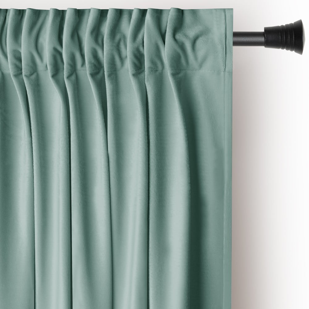 Mentazöld bársony dimout (részleges sötétítő) függöny 140x270 cm Pleat – Restilo