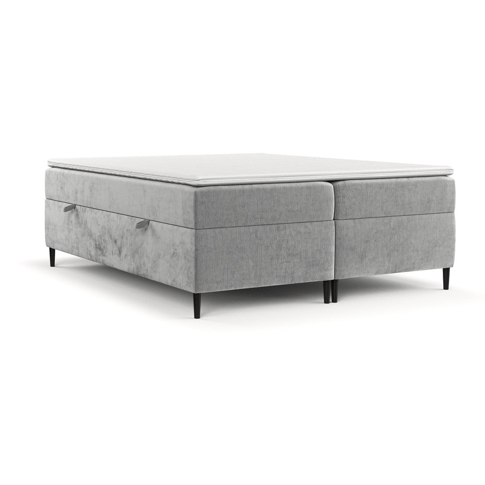 Szürke ágyneműtartós boxspring ágy 140x200 cm Araya – Maison de Rêve