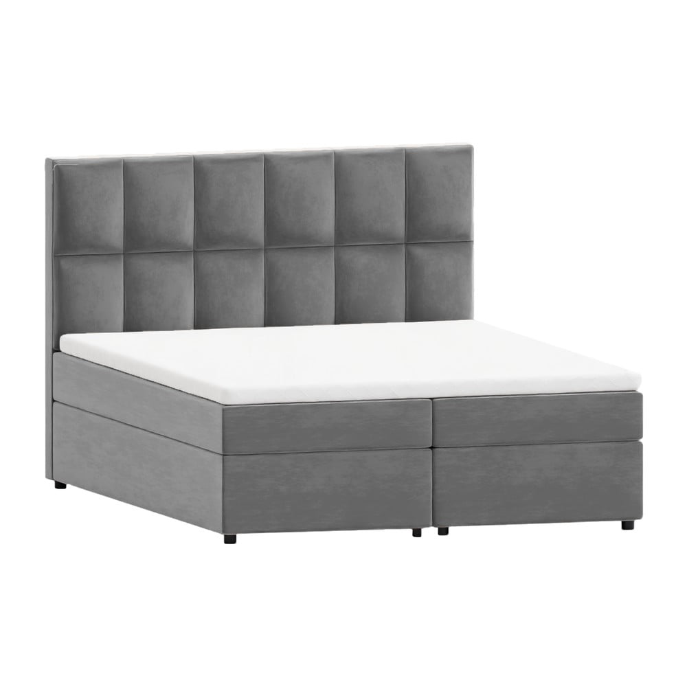 Szürke ágyneműtartós boxspring ágy 140x200 cm Flip – Ropez