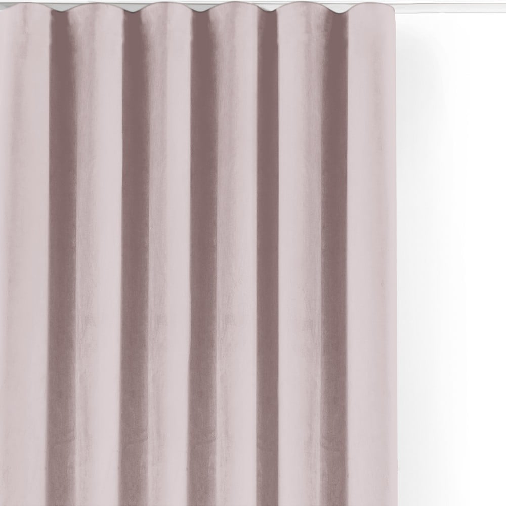 Világos rózsaszín bársony dimout (részleges sötétítő) függöny 200x250 cm Velto – Filumi