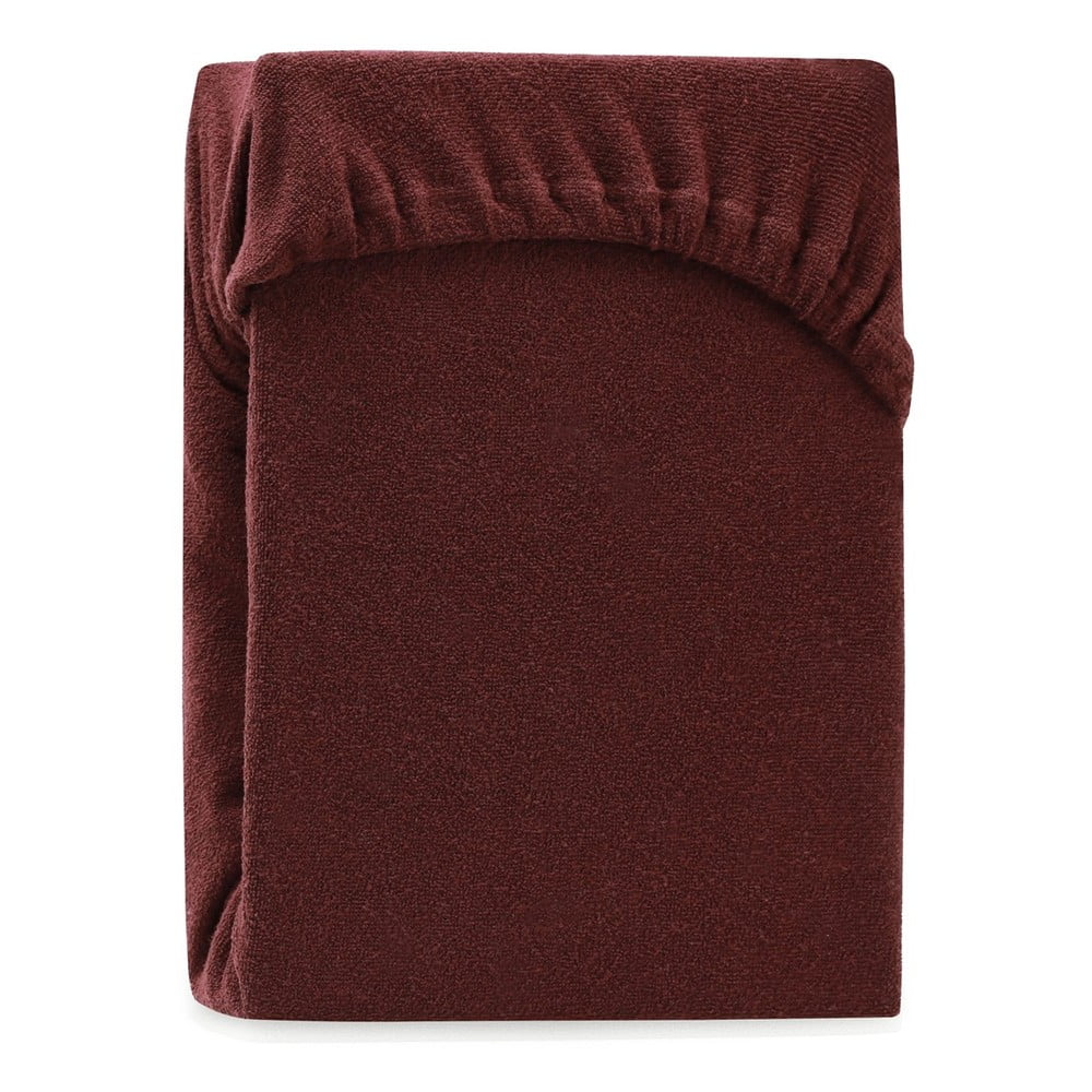 Barna gumis frottír lepedő 200x200 cm Ruby – Restilo