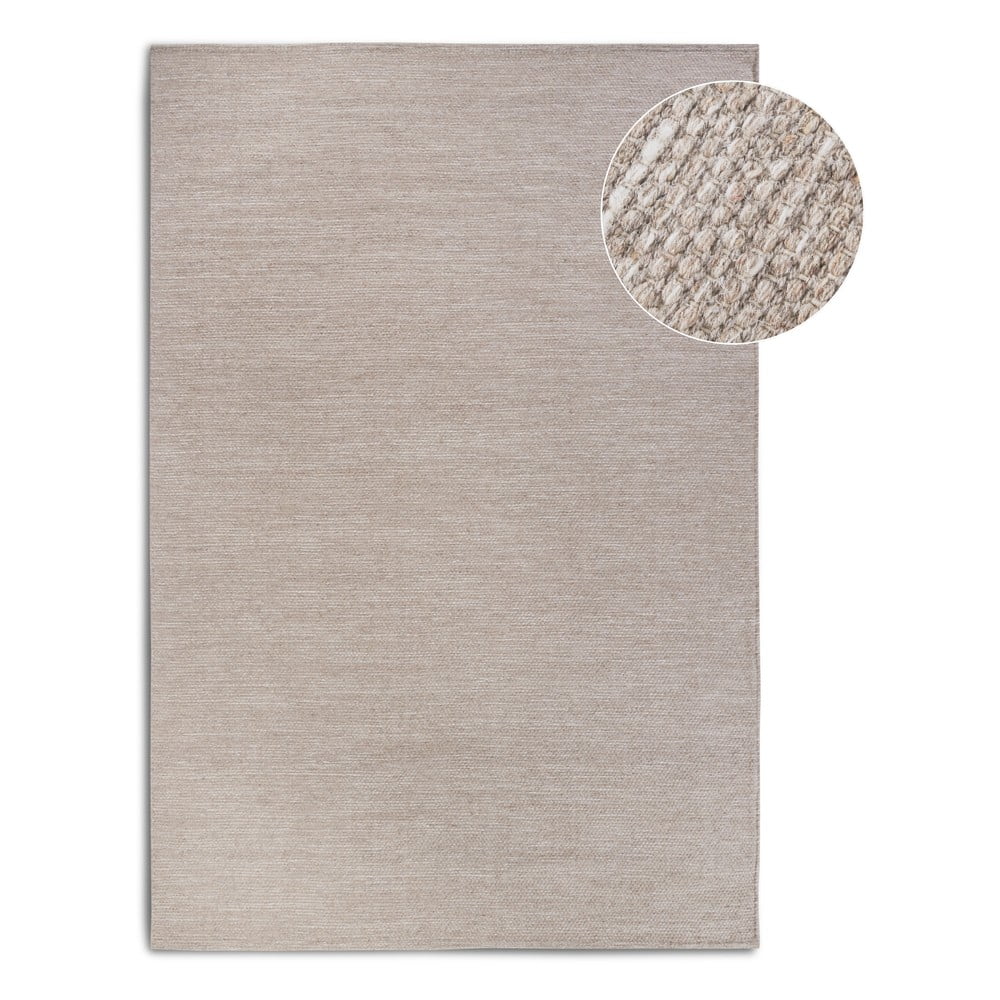 Bézs kézi szövésű gyapjúkeverék szőnyeg 160x230 cm Pradesh Linen White – Elle Decoration