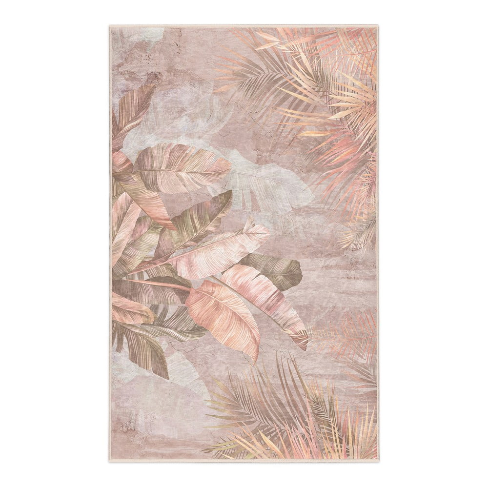 Bézs mosható szőnyeg 160x230 cm Dusty Leaves – Mila Home