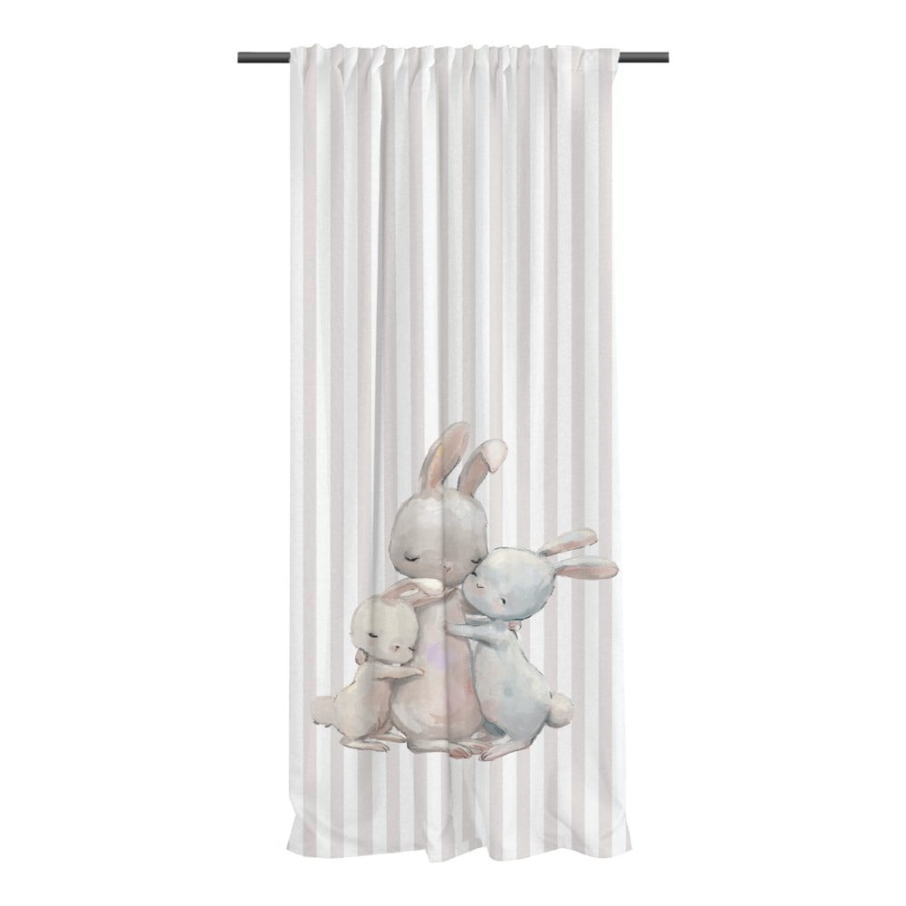 Bézs pamut-szatén gyerek függöny 110x170 cm Hugging Bunnies – Butter Kings