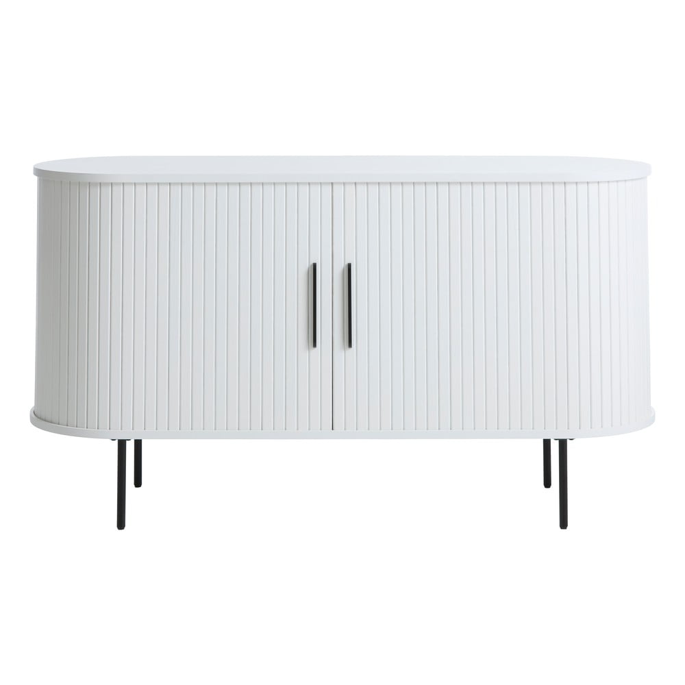 Fehér komód tolóajtóval 120x76x45 cm Nola – Unique Furniture
