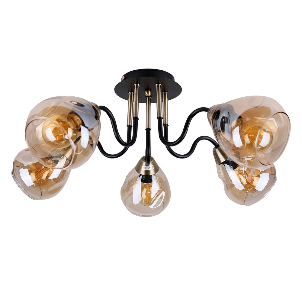 Fekete-aranyszínű mennyezeti lámpa üveg búrával Unica – Candellux Lighting