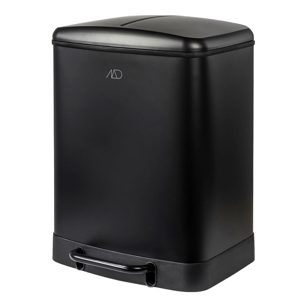 Fekete fém pedálos szelektív szemetes 24 l Wonda – Mette Ditmer Denmark