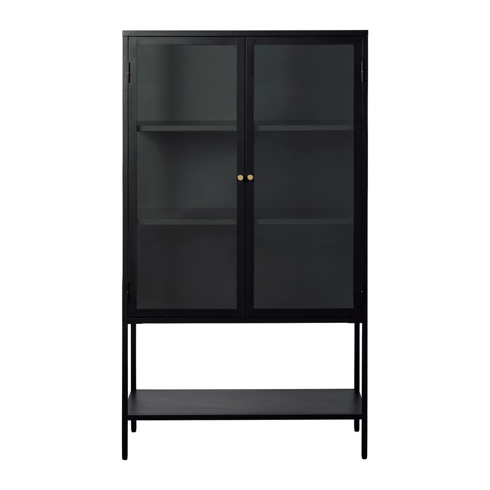 Fekete fém tálalószekrény 90x160 cm Carmel – Unique Furniture