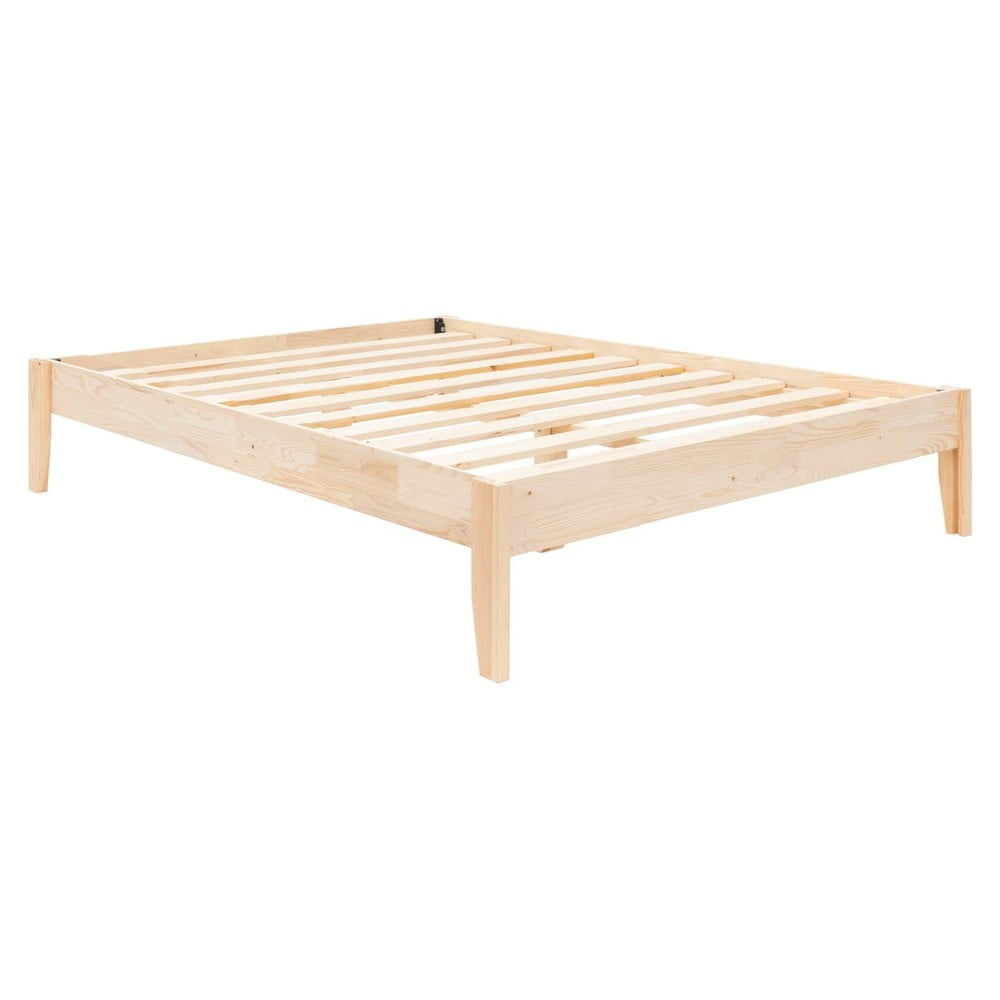 Natúr színű lucfenyő egyszemélyes ágy ágyráccsal 90x200 cm Galaksi – Kalune Design