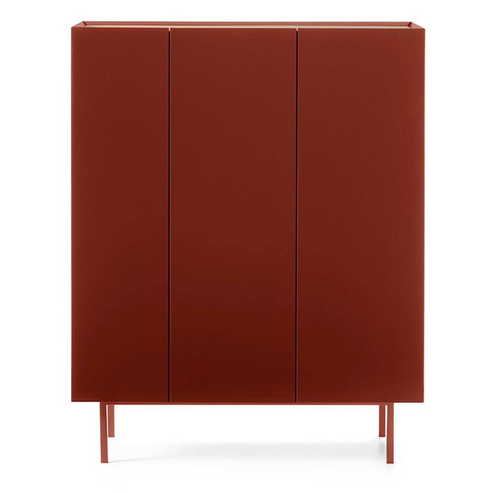 Piros magas komód tölgyfa dekorral 95x120 cm Arista – Teulat