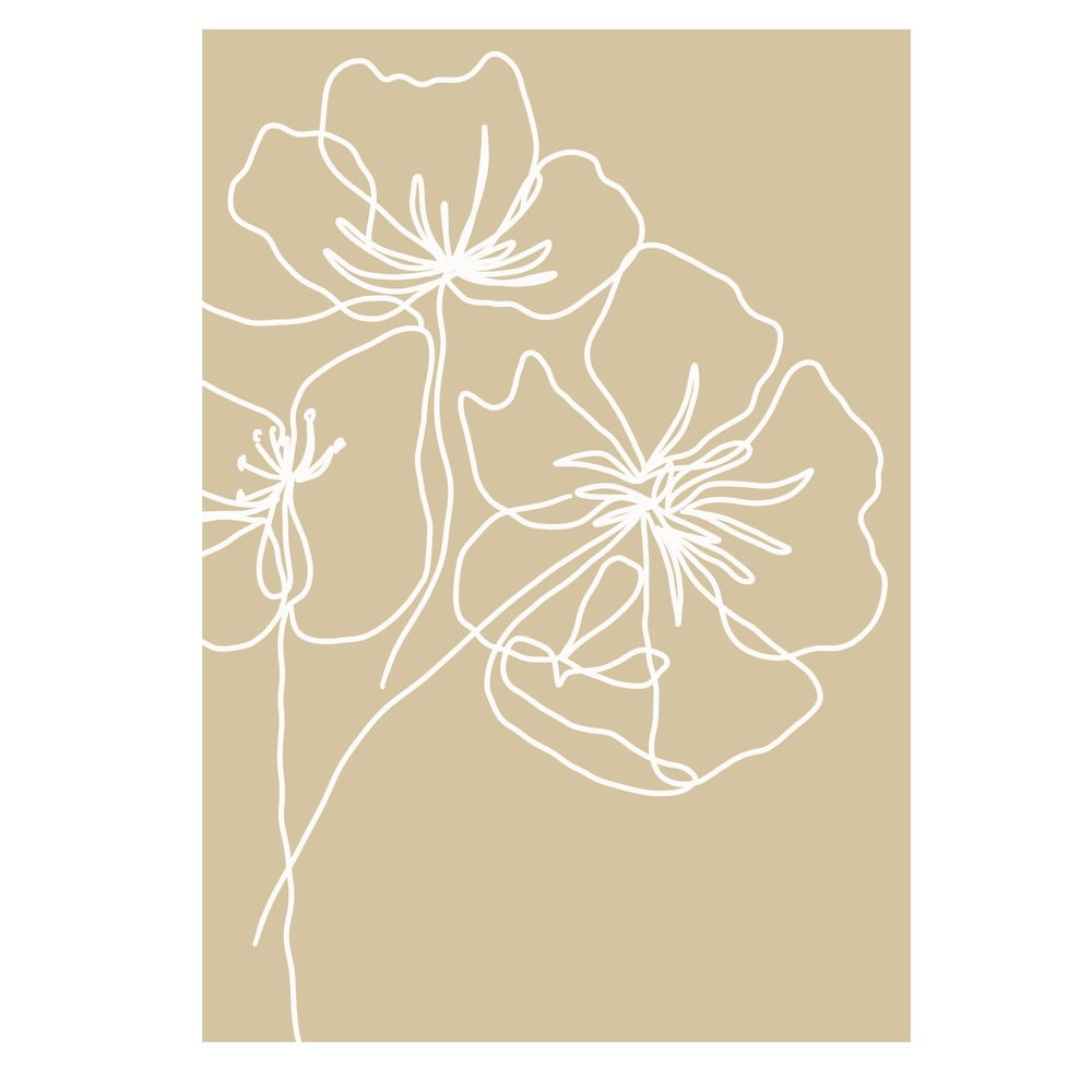 Poszter 29x41 cm White Poppy – Veronika Boulová