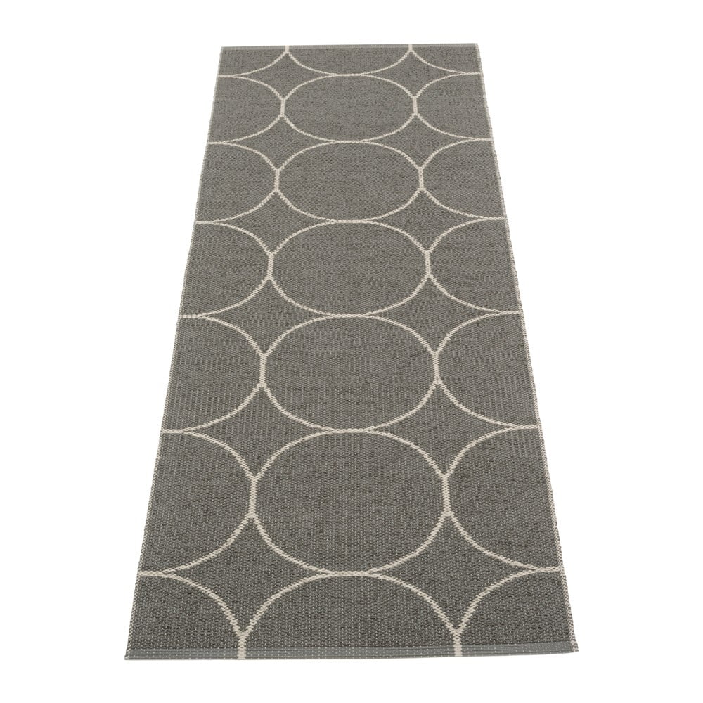 Sötétszürke kültéri-beltéri futószőnyeg 70x200 cm Boo Charcoal Linen – Pappelina