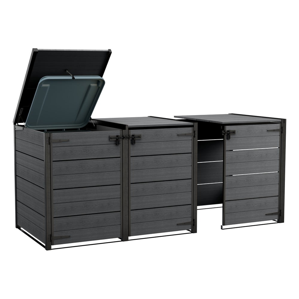 Sötétszürke műanyag kerti szekrény Hide Away – Keter
