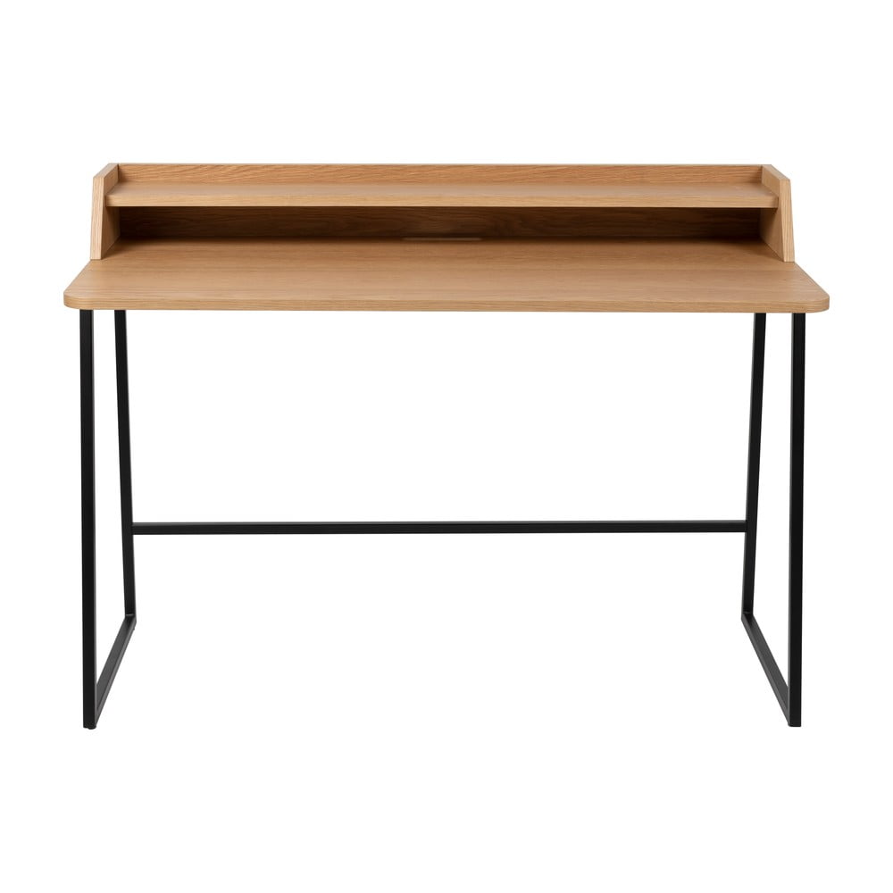 Szekreter típusú íróasztal tölgyfa dekoros asztallappal 60x120 cm Giorgio – White Label