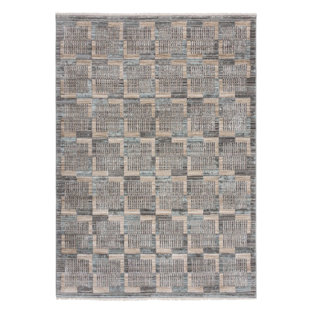 Szürke-bézs szőnyeg 80x155 cm Evelyn Blocks – Flair Rugs