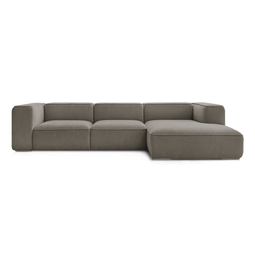 Szürkésbarna buklé sarokkanapé (jobb oldali) Zephyr – Bobochic Paris