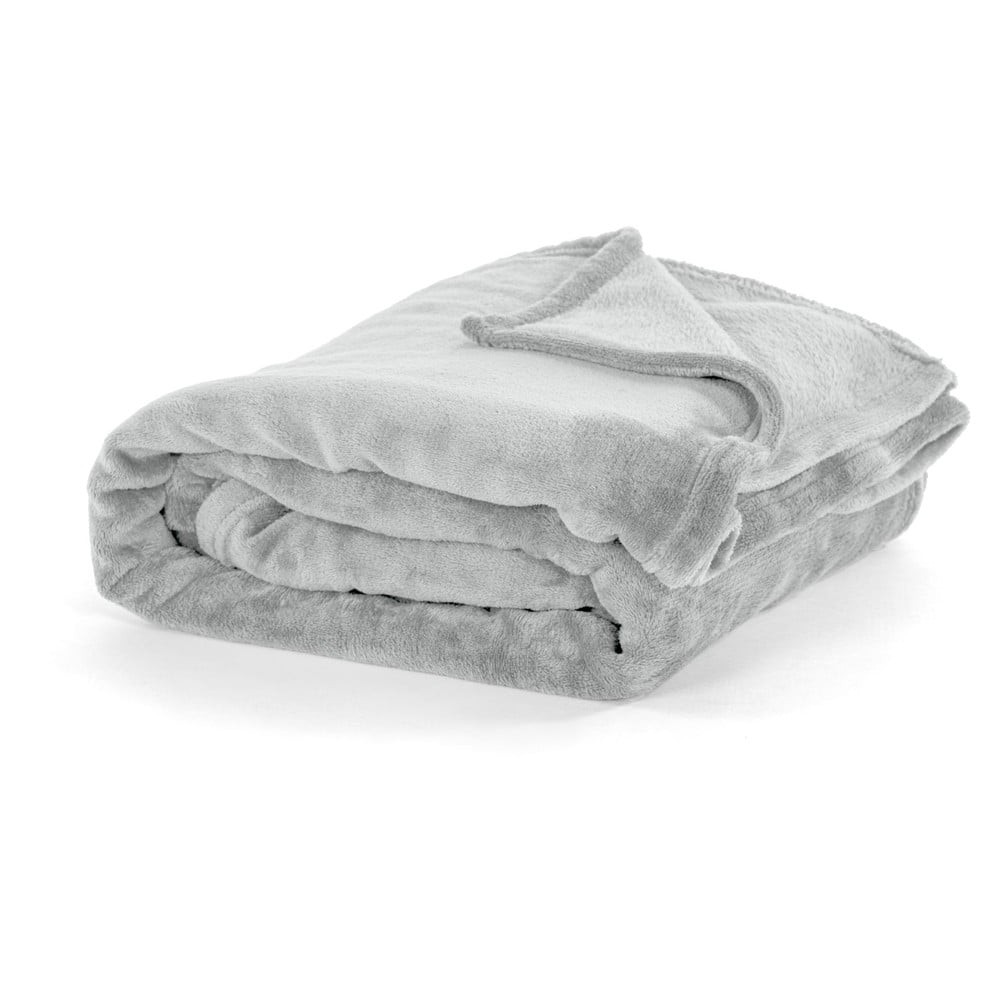 Világosszürke mikroplüss ágytakaró franciaágyra 220x240 cm Cosy - Tiseco Home Studio