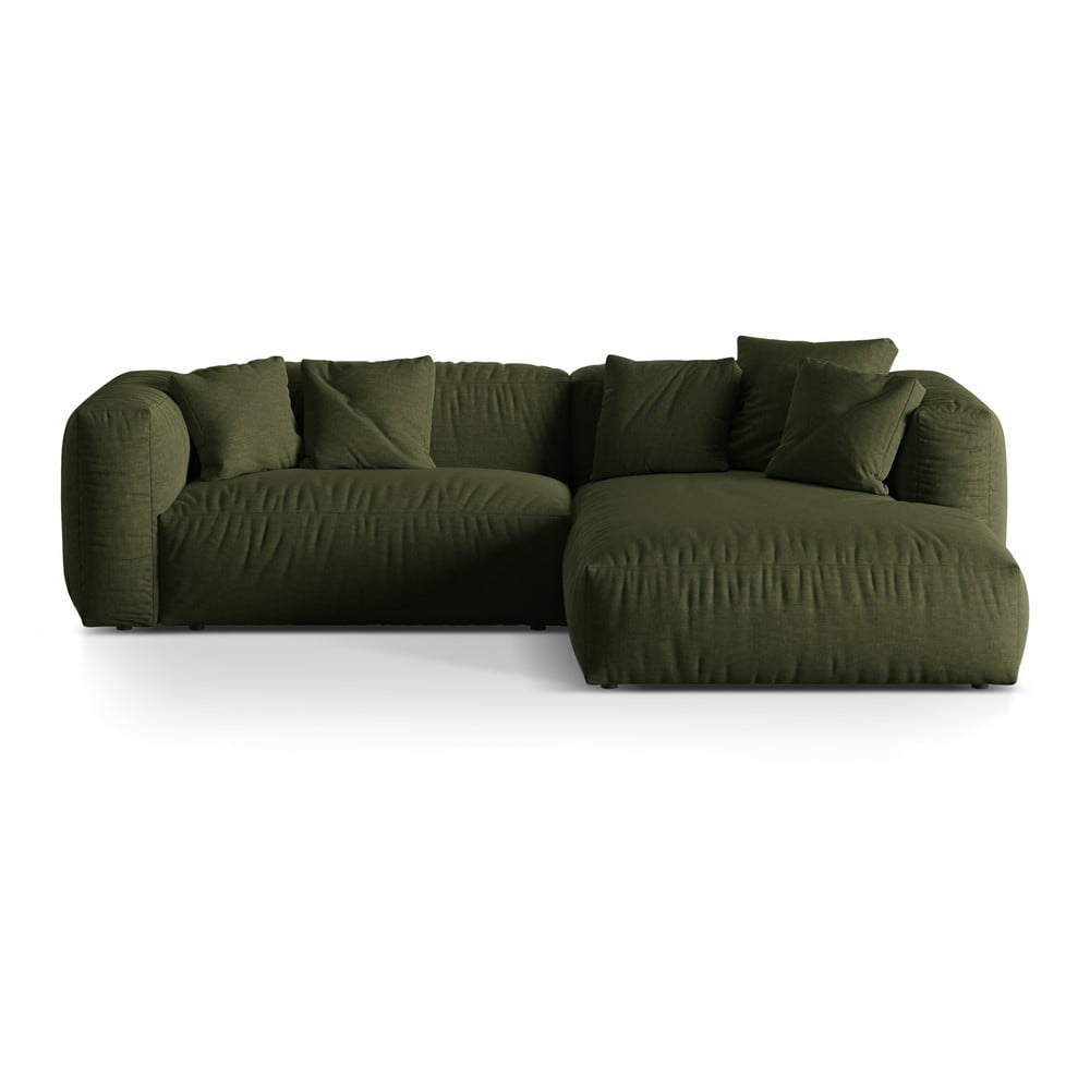 Zöld moduláris sarokkanapé (jobb oldali) Martina – Micadoni Home