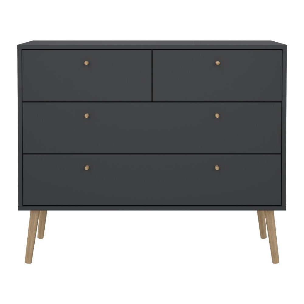 Antracitszürke alacsony komód 99x82 cm Bodo – Tvilum