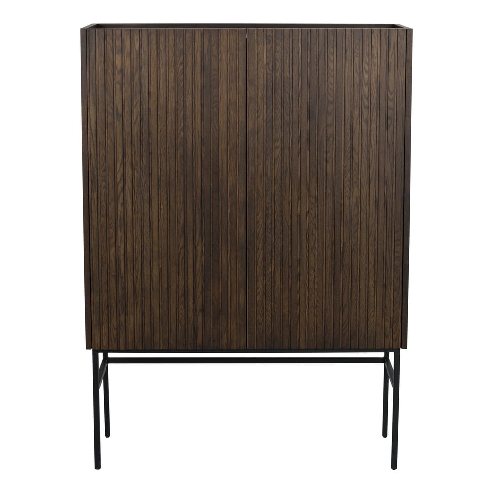 Barna szekrény tölgyfa dekorral 100x140 cm Halifax – Rowico