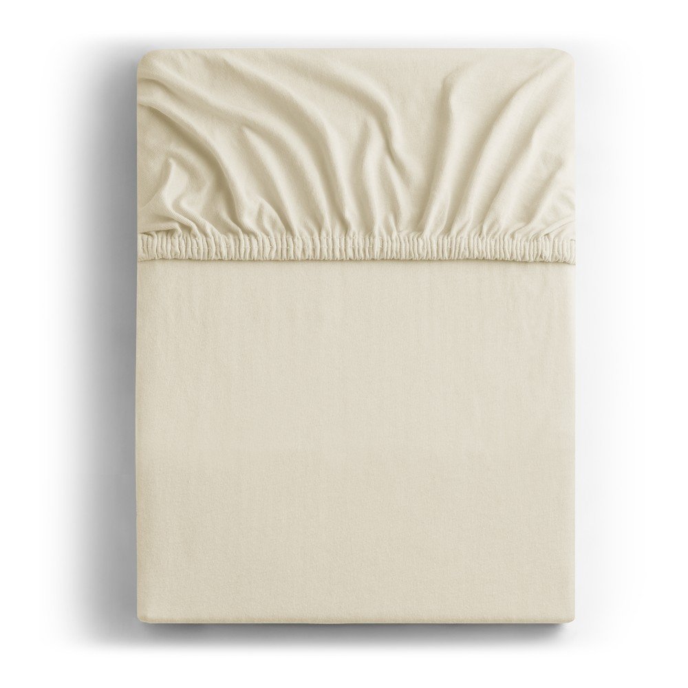 Bézs gumis jersey lepedő 220x200 cm Amber – Restilo