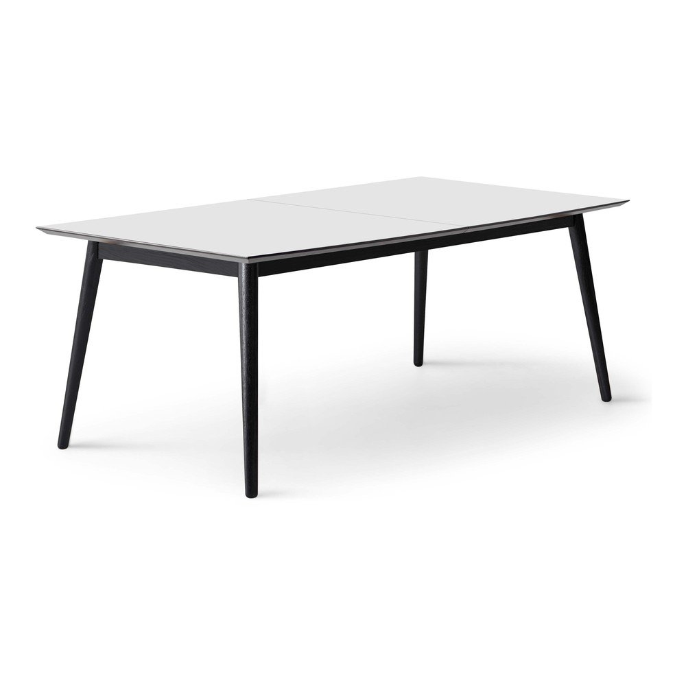 Bővíthető étkezőasztal fehér asztallappal és hosszabbító asztallappal 100x210 cm Meza – Hammel Furniture