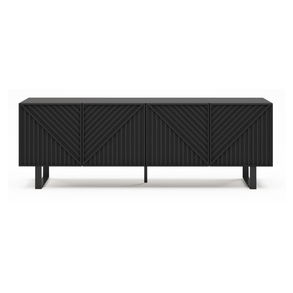 Fekete TV-állvány 161x55x35 cm Peta – Marckeric