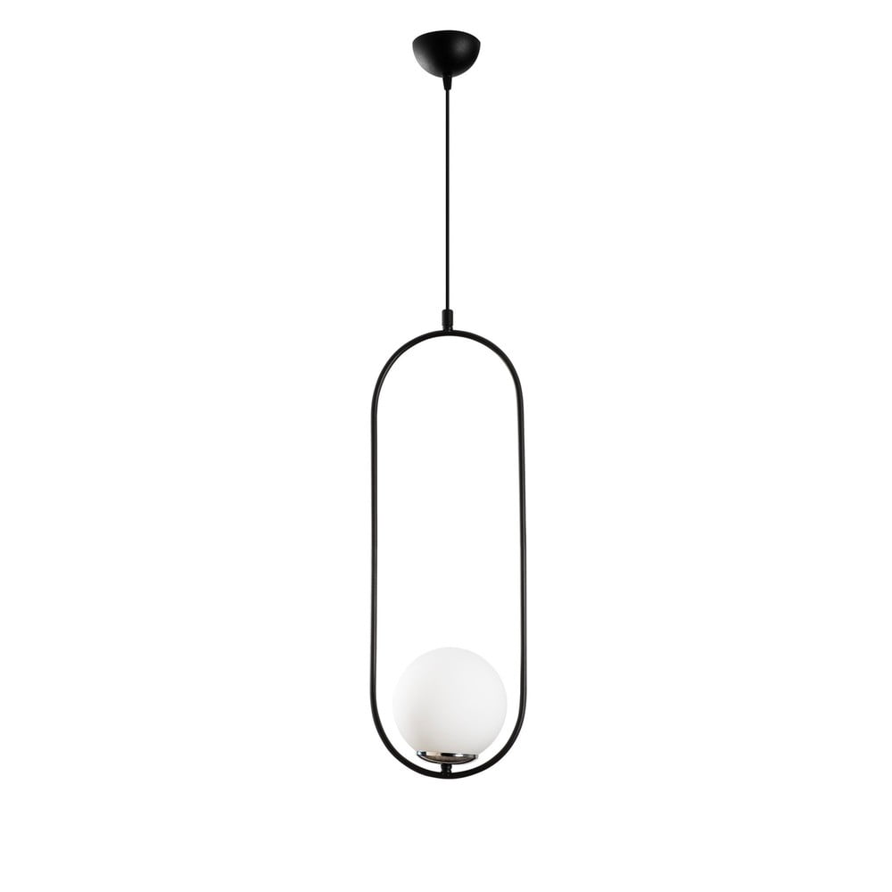 Fekete-fehér függőlámpa üveg búrával Mudoni – Opviq lights