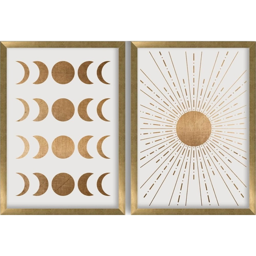 Kép szett 2 db-os 38x53 cm Moon & Sun – Wallity