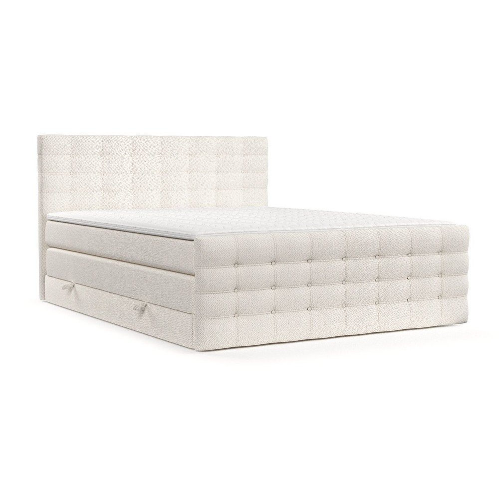 Krémszínű ágyneműtartós boxspring ágy 180x200 cm Blend – Maison de Rêve